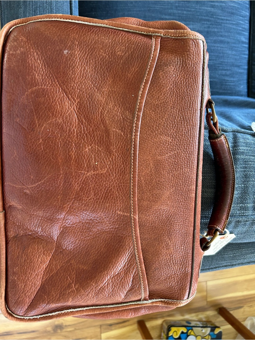 Levenger England Brown Leather Messenger Bag for Men gorgeous - Picture 3 of 4